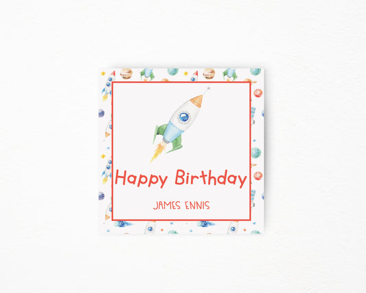 Happy Birthday Rocket Sticker