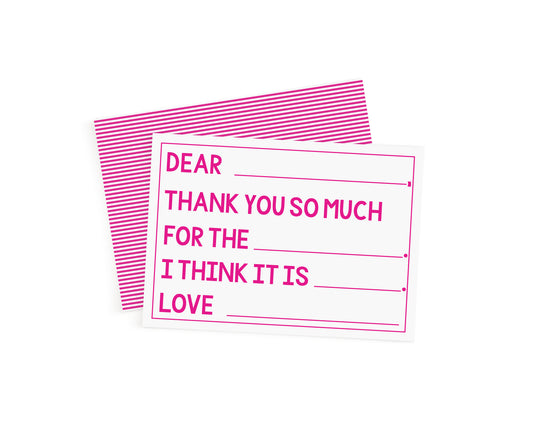 Pink Kids Stationery Card