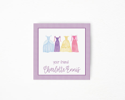 Purple Princess Square Gift Tag