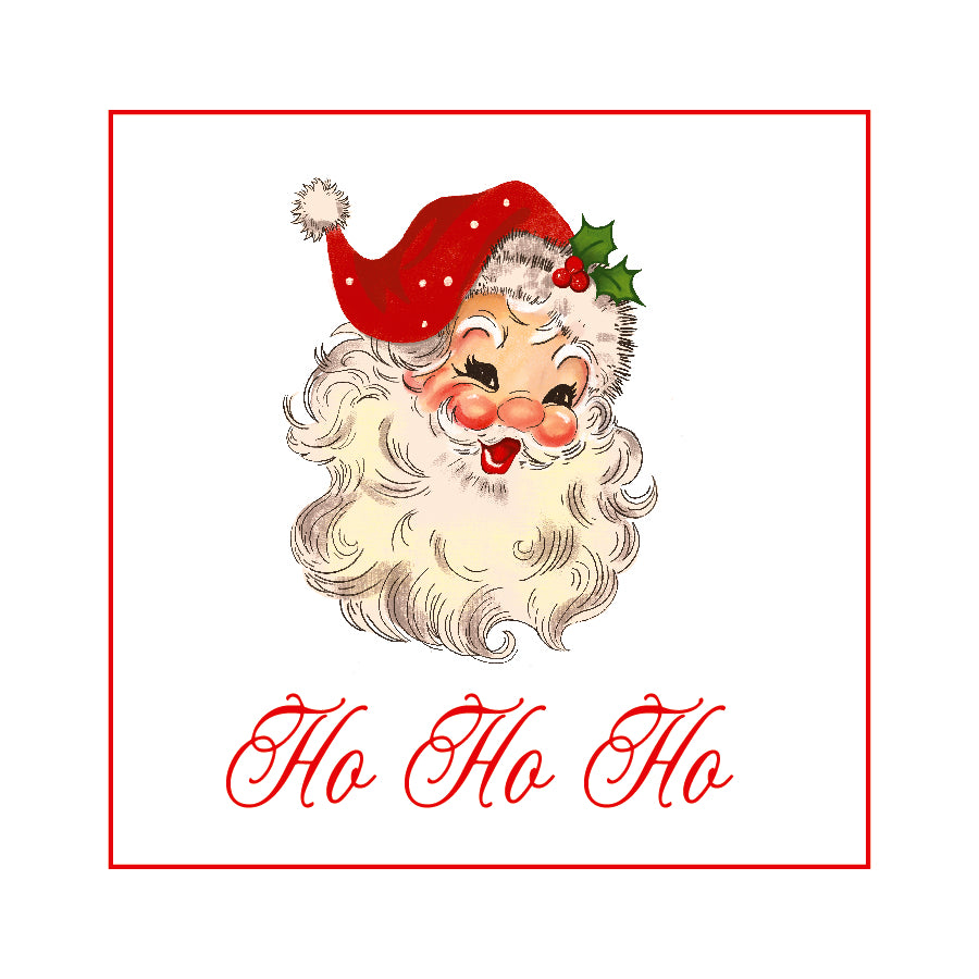 Ho Ho Ho Red Vintage Merry Christmas Sticker
