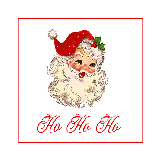 Ho Ho Ho Red Vintage Merry Christmas Sticker